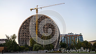 Construction work in the center of the capital of Chechnya - Grozny. Stock Photo