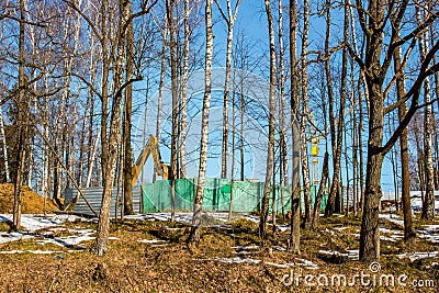 Construction work in the forest area Stock Photo