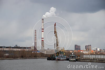 Construction work at the port dock crane Editorial Stock Photo