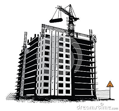 Construction work site Vector Illustration