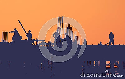 Construction Worker Engineering Built Building Concept Stock Photo