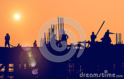 Construction Worker Engineering Built Building Concept Stock Photo