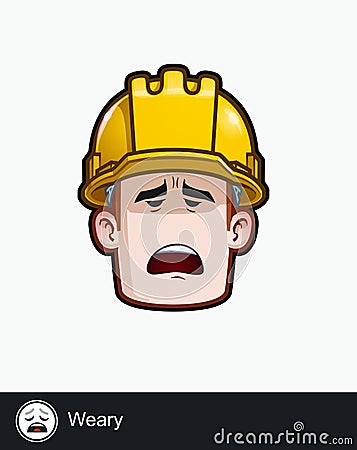 Construction Worker - Expressions - Weary Vector Illustration