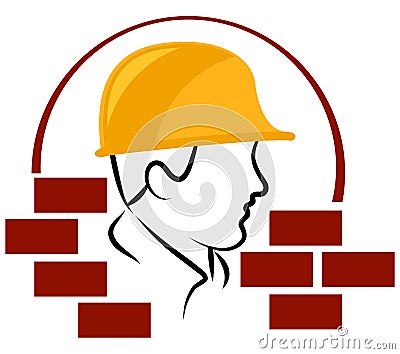 Construction worker logo Vector Illustration