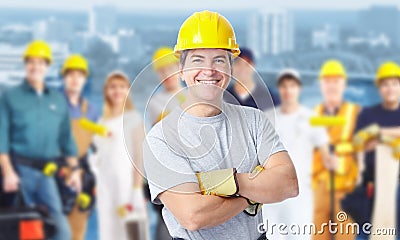 Construction worker man. Stock Photo