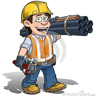 Construction Worker - Plumber Vector Illustration