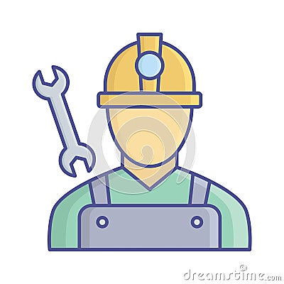 construction worker Vector Icon which can easily modify or edit Vector Illustration