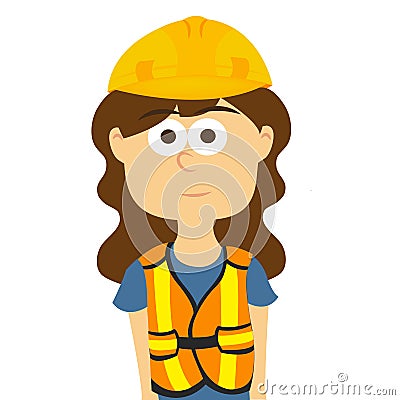 Construction worker, Woman dressed in work clothes, and safety vector Vector Illustration