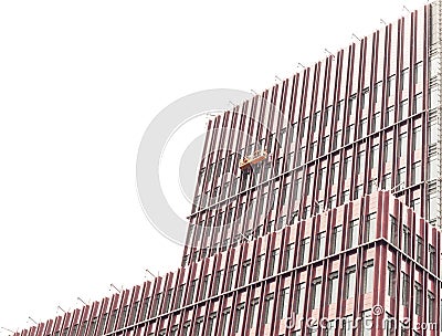 Construction with workers constructing a building's facade in Shanghai, China Editorial Stock Photo