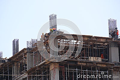 CONSTRUCTION WORKERS Editorial Stock Photo