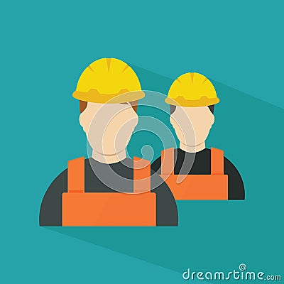 Construction workers vector icon. Vector Illustration