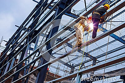 Construction workers Editorial Stock Photo