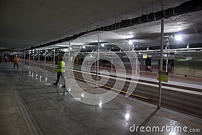 Construction works of the Rio Metro to the Olympics 2016 Editorial Stock Photo