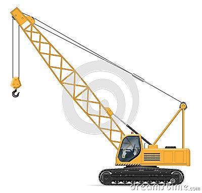 Construction yellow crane vector illustration Vector Illustration