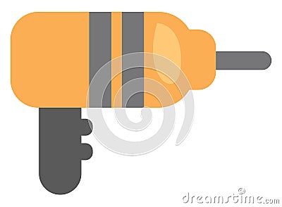 Construction yellow drill, icon Vector Illustration