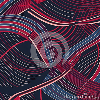 Constructivism art wavy lines background, abstract, backgrounds Cartoon Illustration