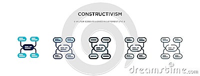 Constructivism icon in different style vector illustration. two colored and black constructivism vector icons designed in filled, Vector Illustration