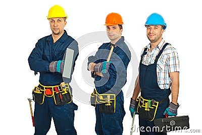 Constructor workers team Stock Photo