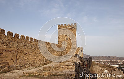 Consular Tower of Genoese fortress in Crimea peninsula Stock Photo