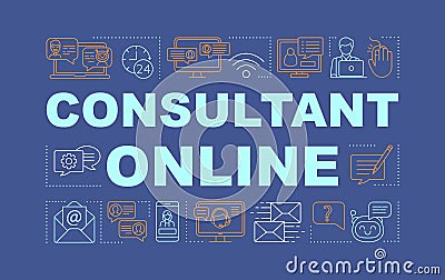 Consultant online word concepts banner Vector Illustration