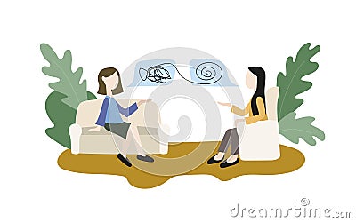 consultation with a psychologist Vector Illustration