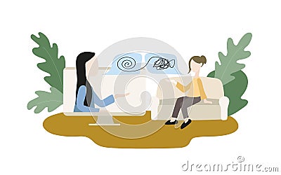 consultation with a psychologist Vector Illustration