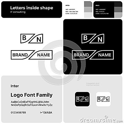 IT consulting brand monochromatic template creative logo Vector Illustration