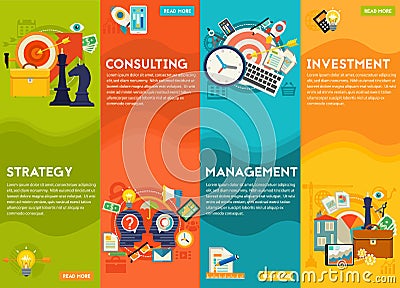 Consulting, Management, Investment and Strategy Concept Vector Illustration