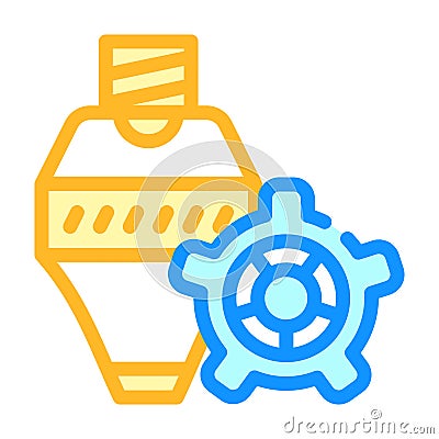 consumables, print head and gear color icon vector illustration Vector Illustration