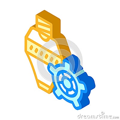 consumables, print head and gear isometric icon vector illustration Vector Illustration