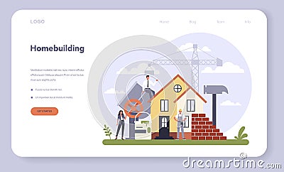Consumer durables production web banner or landing page. Vector Illustration