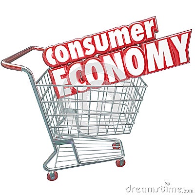 Consumer Economy Shopping Cart Buying Goods Customer Orders Stock Photo