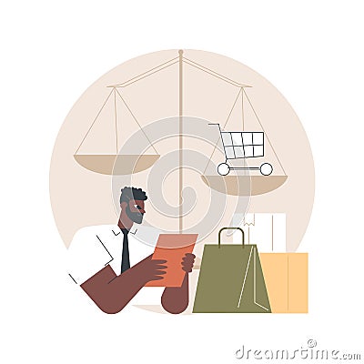 Consumer law abstract concept vector illustration. Vector Illustration