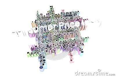 Consumer Price Index, business keyword and words cloud. For web page, graphic design, texture or background. 3D rendering. Stock Photo