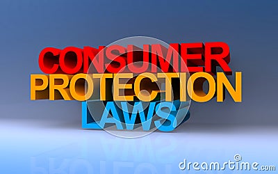Consumer Protection Laws on blue Stock Photo
