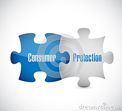 consumer protection puzzle pieces Cartoon Illustration