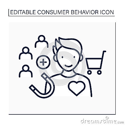 Consumer retention line icon Vector Illustration