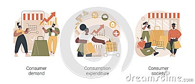 Consumer society abstract concept vector illustrations. Vector Illustration