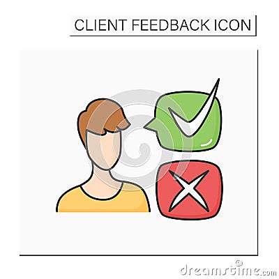 Consumer survey color icon Vector Illustration