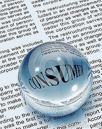 Consumer word in newspaper Stock Photo