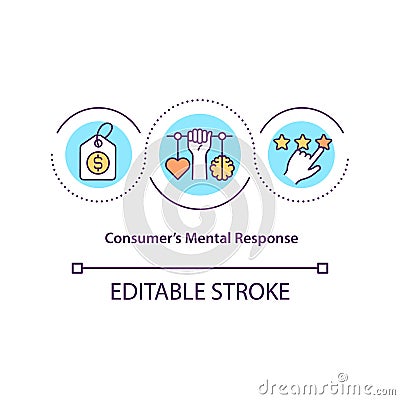 Consumers mental response concept icon Vector Illustration