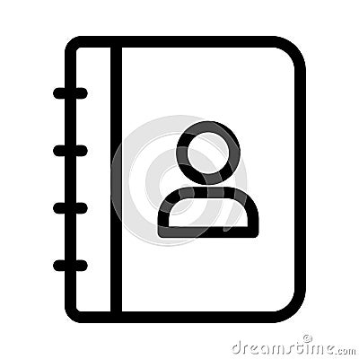 Contact book flags thin line vector icon Vector Illustration