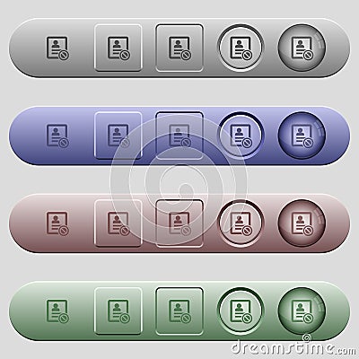 Contact disabled icons on horizontal menu bars Stock Photo