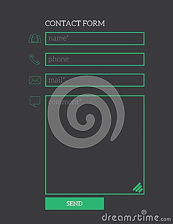 Contact form template Vector Illustration