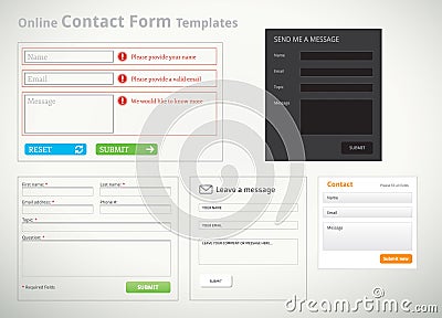 Contact form templates and scribbles Vector Illustration