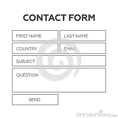 Contact form. Web element Stock Photo