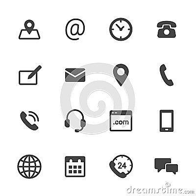 Contact Icons Vector Illustration