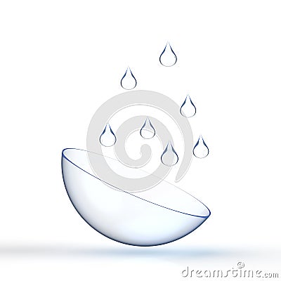 Contact len with water drop Stock Photo