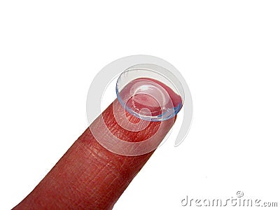 Contact lens on finger Stock Photo