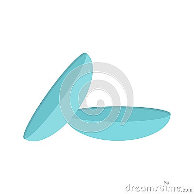 Contact lens icon, flat style Vector Illustration